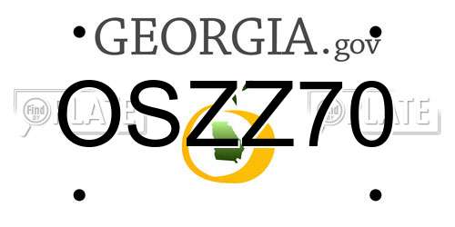 OSZZ70 Georgia License Plate