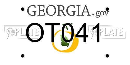 OT041 Georgia License Plate