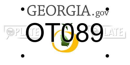 OT089 Georgia License Plate