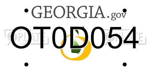 OT0D054 Georgia License Plate