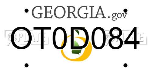 OT0D084 Georgia License Plate