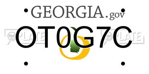 OT0G7C Georgia License Plate