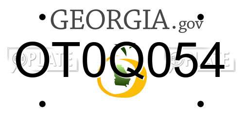 OT0Q054 Georgia License Plate