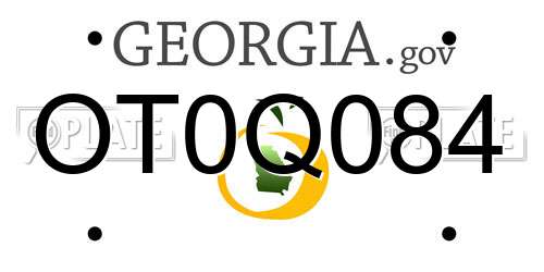 OT0Q084 Georgia License Plate