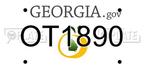 OT1890 Georgia License Plate