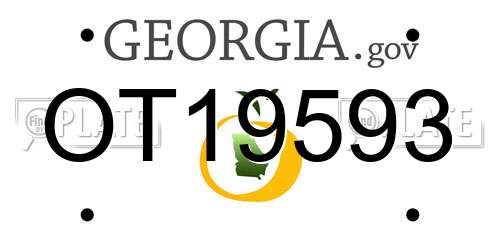 OT19593 Georgia License Plate