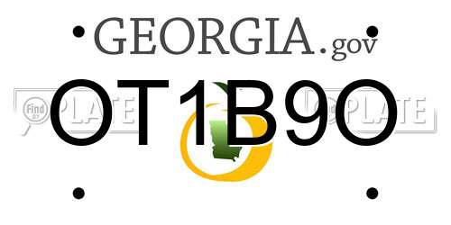 OT1B9O Georgia License Plate