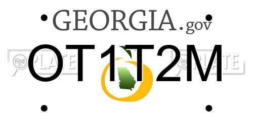 OT1T2M Georgia License Plate