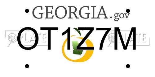 OT1Z7M Georgia License Plate