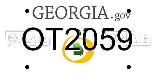 OT2059 Georgia License Plate