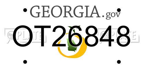 OT26848 Georgia License Plate