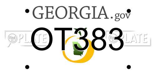 OT383 Georgia License Plate