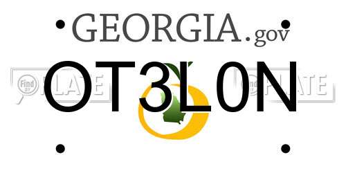 OT3L0N Georgia License Plate