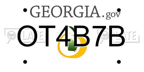 OT4B7B Georgia License Plate