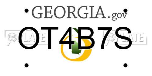 OT4B7S Georgia License Plate