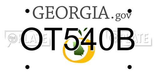 OT540B Georgia License Plate