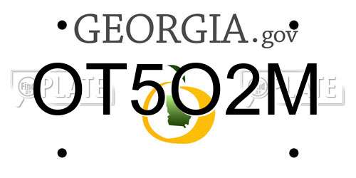 OT5O2M Georgia License Plate