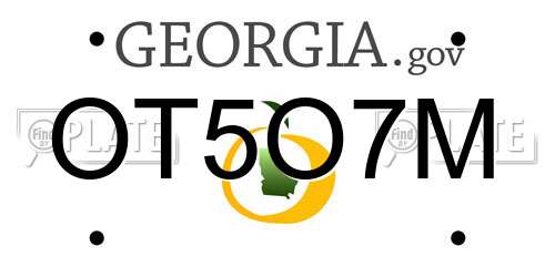 OT5O7M Georgia License Plate
