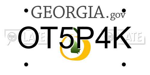 OT5P4K Georgia License Plate