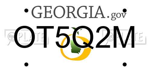 OT5Q2M Georgia License Plate