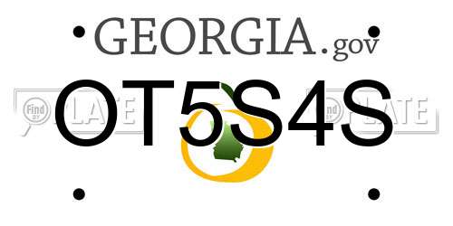 OT5S4S Georgia License Plate