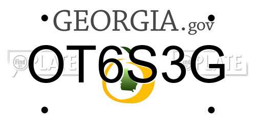 OT6S3G Georgia License Plate
