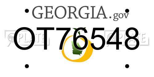 OT76548 Georgia License Plate