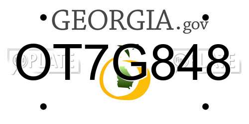OT7G848 Georgia License Plate