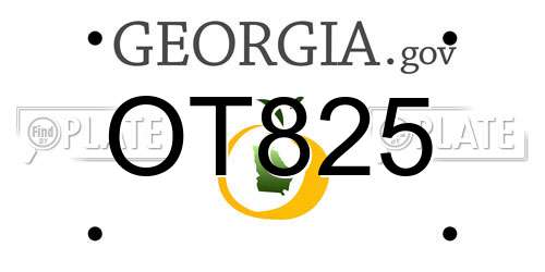 OT825 Georgia License Plate