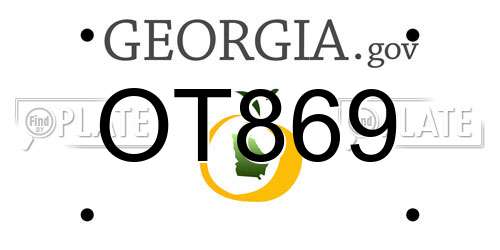 OT869 Georgia License Plate