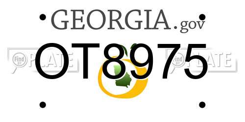 OT8975 Georgia License Plate