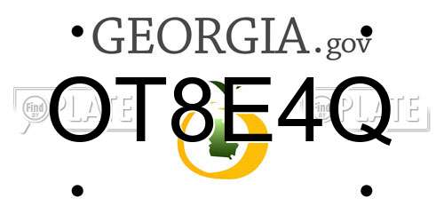 OT8E4Q Georgia License Plate