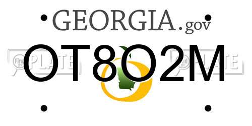 OT8O2M Georgia License Plate