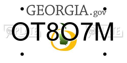 OT8O7M Georgia License Plate