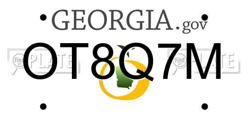 OT8Q7M Georgia License Plate