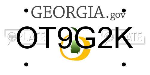 OT9G2K Georgia License Plate