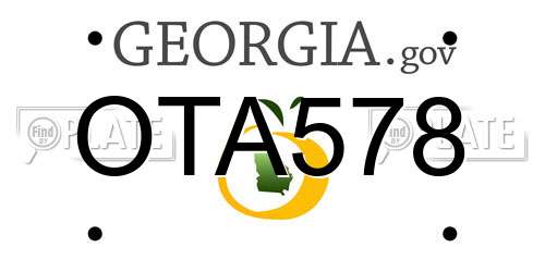 OTA578 Georgia License Plate