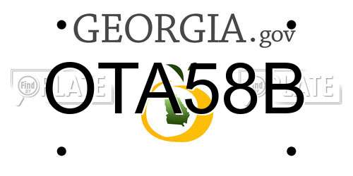 OTA58B Georgia License Plate
