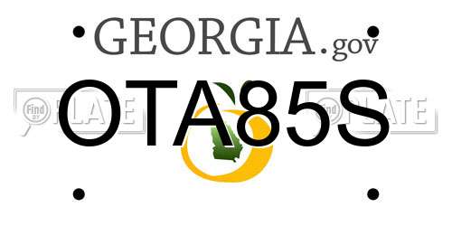 OTA85S Georgia License Plate