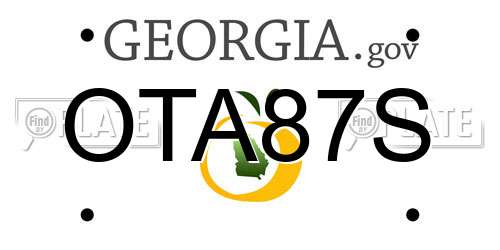 OTA87S Georgia License Plate