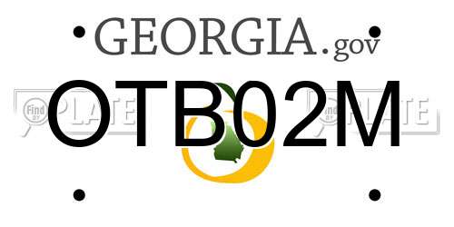 OTB02M Georgia License Plate