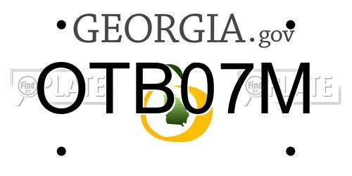 OTB07M Georgia License Plate