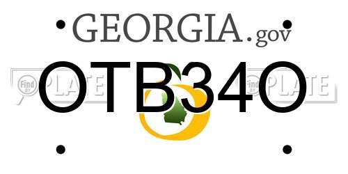 OTB34O Georgia License Plate