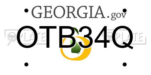 OTB34Q Georgia License Plate
