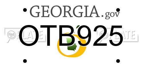 OTB925 Georgia License Plate