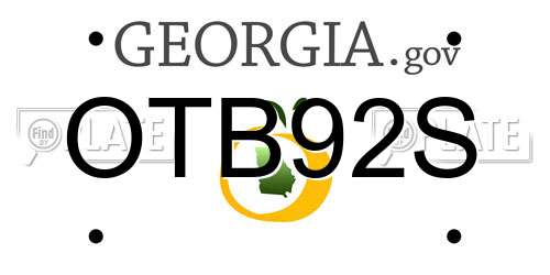 OTB92S Georgia License Plate
