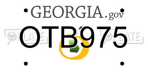 OTB975 Georgia License Plate