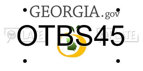 OTBS45 Georgia License Plate