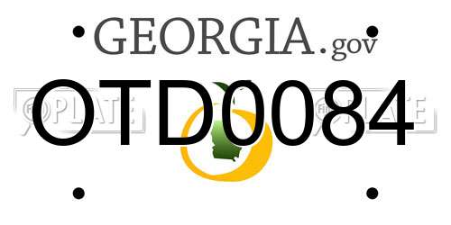 OTD0084 Georgia License Plate