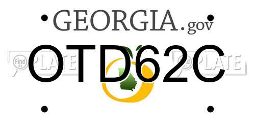 OTD62C Georgia License Plate